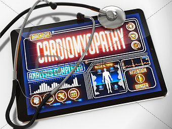 Cardiomyopathy on the Display of Medical Tablet.