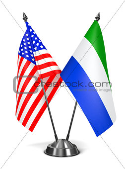 USA and Sierra Leone - Miniature Flags.