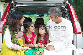 Indian family going to vacation