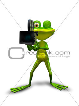 Frog with camcorder
