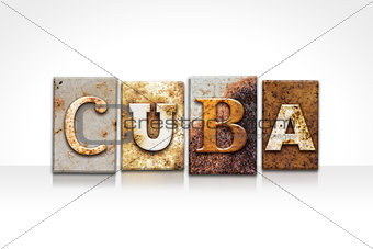 Cuba Letterpress Concept Isolated on White