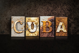 Cuba Letterpress Concept on Dark Background