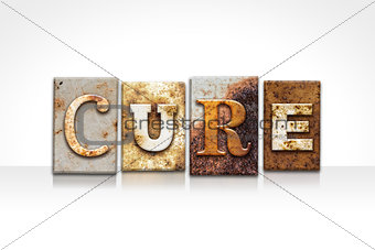 Cure Letterpress Concept Isolated on White