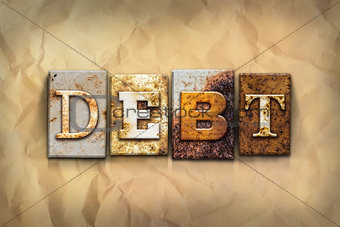 Debt Concept Rusted Metal Type