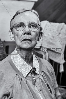 Old Woman Sitting Straight