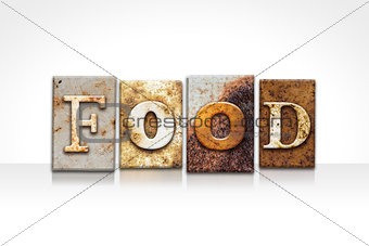 Food Letterpress Concept Isolated on White