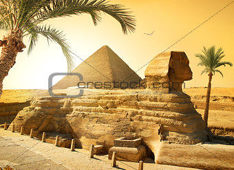 Sphinx and palms