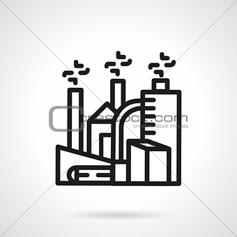 Chemical plant line vector icon