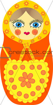 Matryoshka in a yellow apron