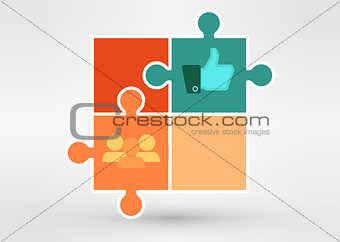 modern presentation diagramm with business people and speech bubble