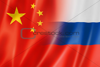 China and Russia flag