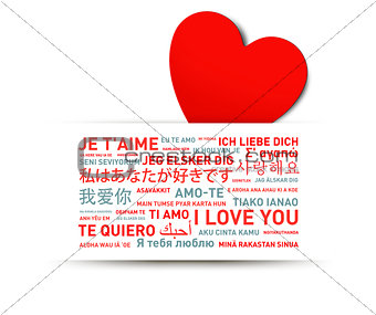 Love message card from the world