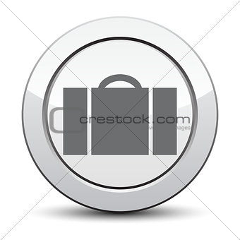 luggage  icon, silver button. eps 10