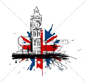 Big Ben with the Union Jack