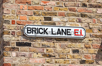 Brick Lane Street Sign, London, England