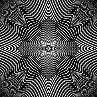 Design monochrome textured illusion background