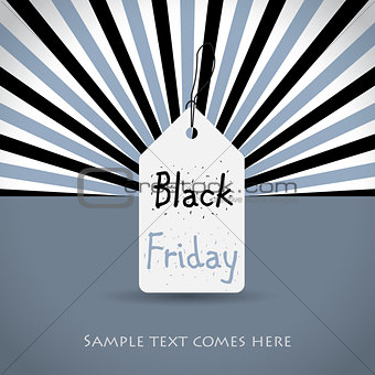 Black friday background with white tag