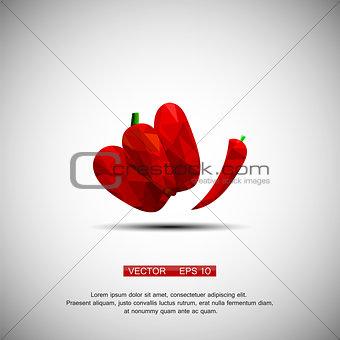 Red hot chili pepper isolated on a white background cartoon illustration - vector