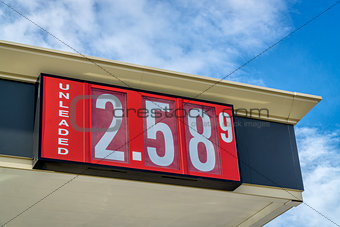 gasoline pricing sign