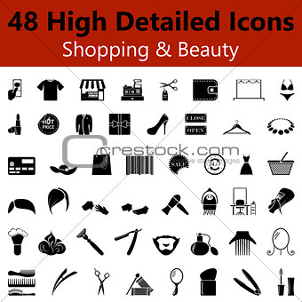 Shopping and Beauty Smooth Icons 