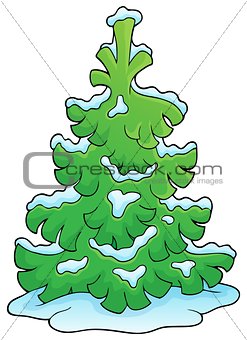 Coniferous tree theme image 1