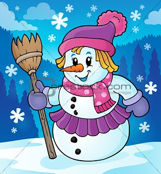 Winter snowwoman topic image 2