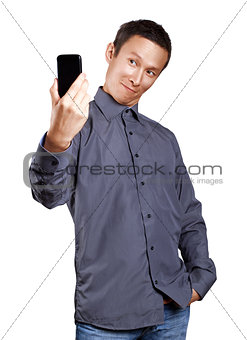 Asian Man Making A Selfie