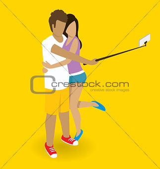 Couple Making Selfie