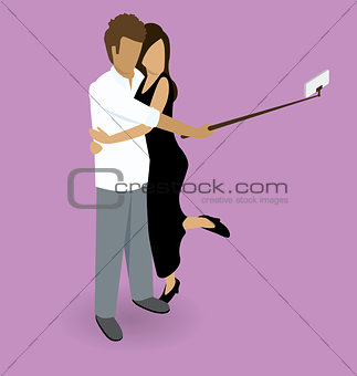 Couple Making Selfie