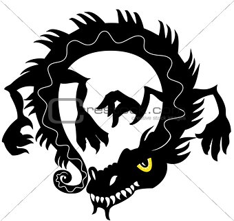 chinese dragon silhouette vector illustration