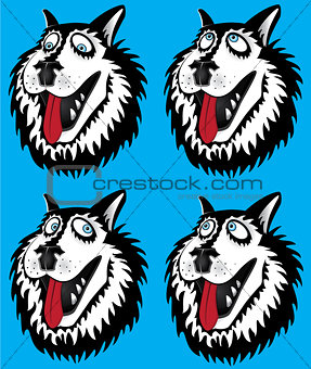 husky dog cartoon portrait design vector illustration