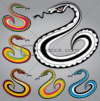 cartoon snake bodies connected together