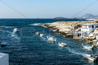 Traditional fishing village on Milos island at Greece