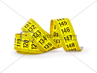 Measure tape isolated over white.