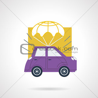 Car delivery flat vector icon