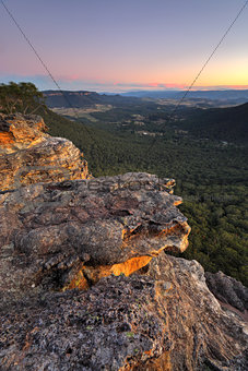 Sunset over Megalong Valley Blue Mountains