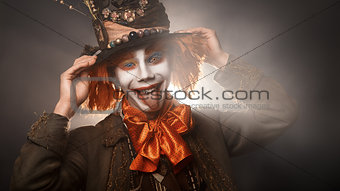 Portrait of smiling young man similitude Hatter