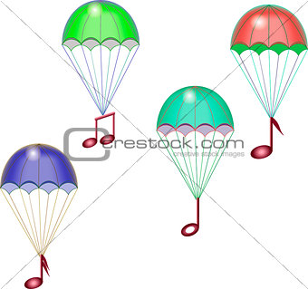 Parachutes with notes
