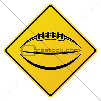 Yellow American Football Road Sign Illustration