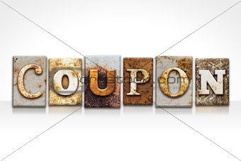 Coupon Letterpress Concept Isolated on White