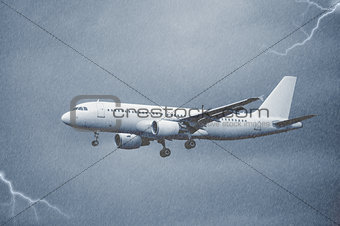 Landing of the passenger plane.
