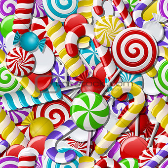Seamless background with colorful candies.