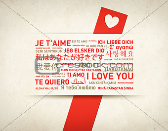 Love message card from the world