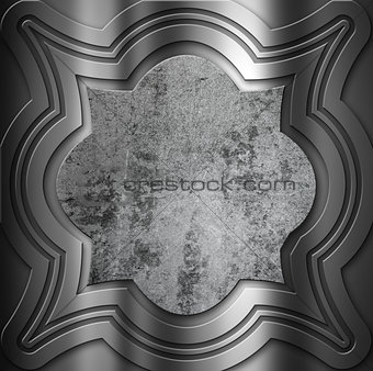 Decorative metal background with grunge centre