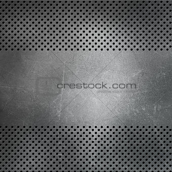 Scratched perforated metal background 