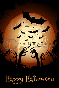 Halloween Poster. Grungy Background.