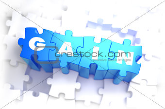 Gain - White Word on Blue Puzzles.