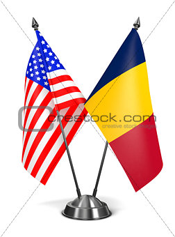 USA and Chad - Miniature Flags.