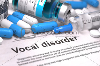 Vocal Disorder - Medical Concept. Composition of Medicaments.