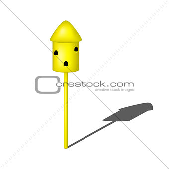 Dovecote in yellow design with shadow